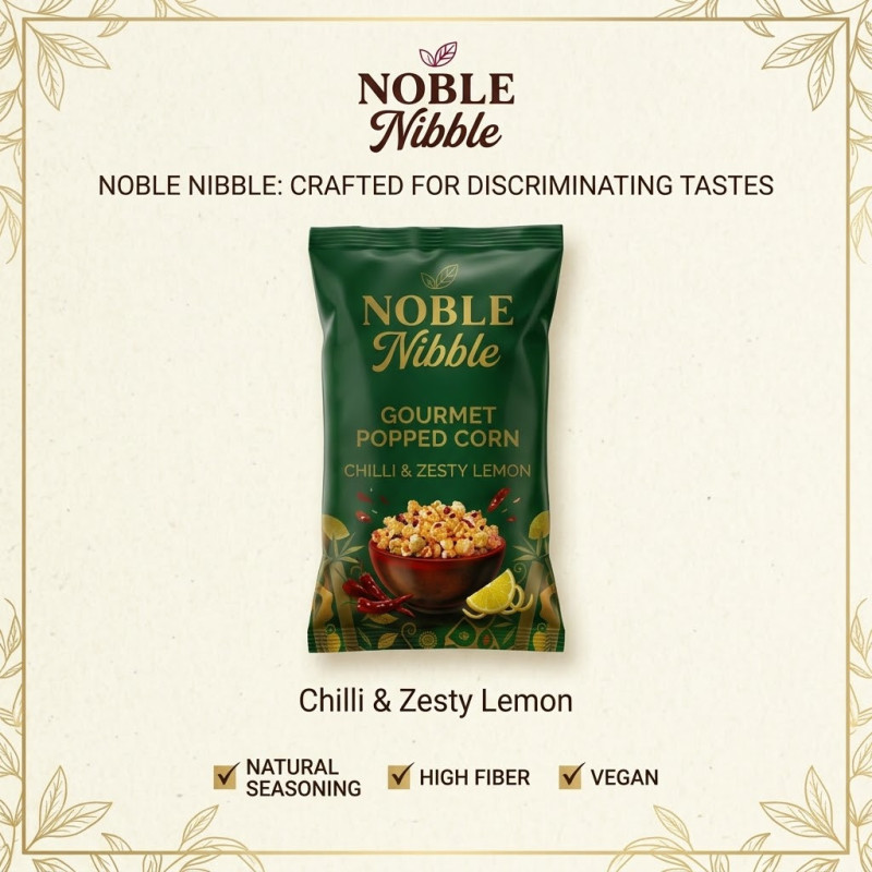 Noble Nibble Gourmet Popped Corn - Chilli & Zesty Lemon (Case of 24 x 30g)